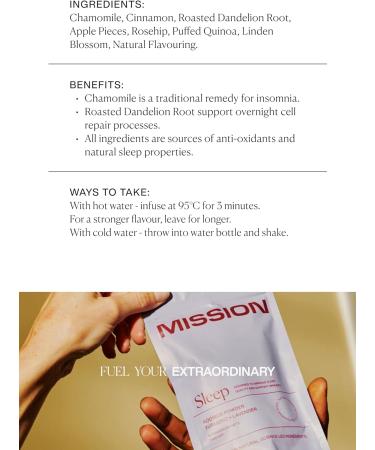 Mission Sleep | Herbal Teabags with Chamomile & Linden Blossom | Pyramid Tea Bags (30 Teabags) 1 count (Pack of 30) - Buy Online on GoSupps.com