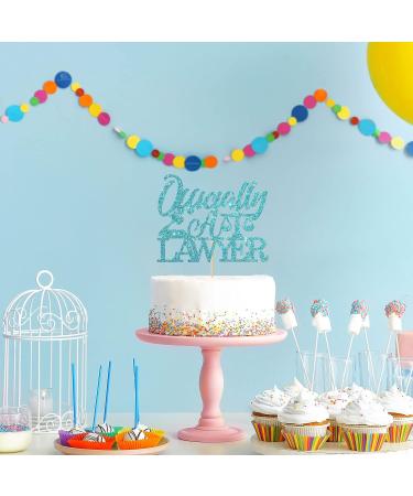 WeBenison Glitter Officially a Lawyer Cake Topper/Congrats Lawyer Cake Decorations/Law School Graduation Party Decorations Blue - Buy Online on GoSupps.com