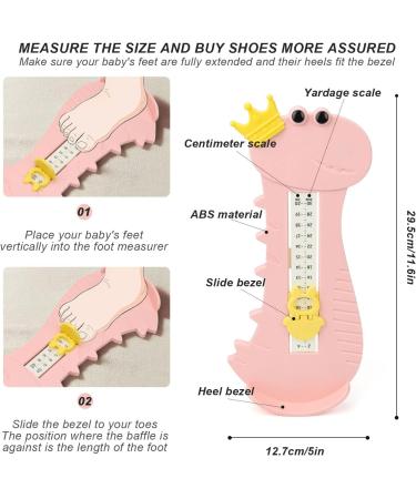 Childrens Shoe Size Measuring Device - Accurate Foot Measuring Tool for Kids (0-8 Years) - Pink - Buy Online on GoSupps.com