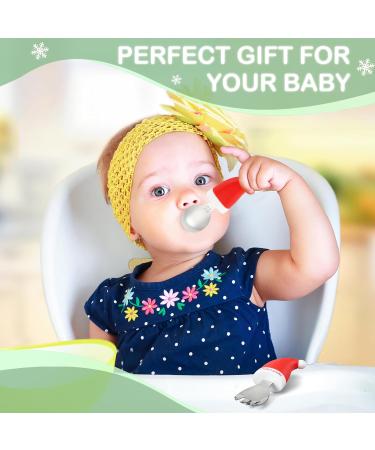 BEWOS Baby Cutlery Set - 2Pcs 304 Stainless Steel Spoon & Fork for Self Feeding | Toddler Safe & Dishwasher Safe | Christmas Baby Gift - Buy Online on GoSupps.com