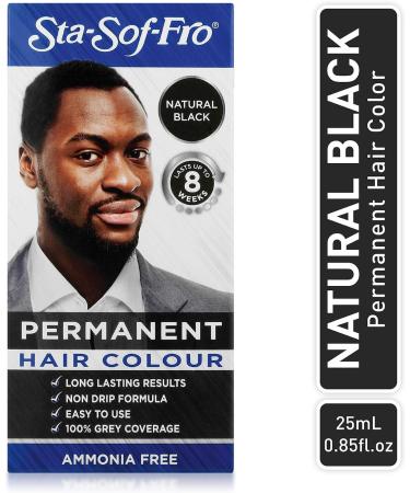 Sta Sof Fro Permanent Black Hair Dye for Men - Cream Formula Natural Black Hair Color - Buy Online on GoSupps.com