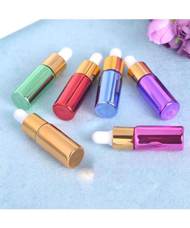 Tianzd 6-Pack 5ml Chrome Red Drip Bottles with Gold Screw Cap & Glass Pipette - Perfect for Perfume & Essential Oils - Buy Online on GoSupps.com