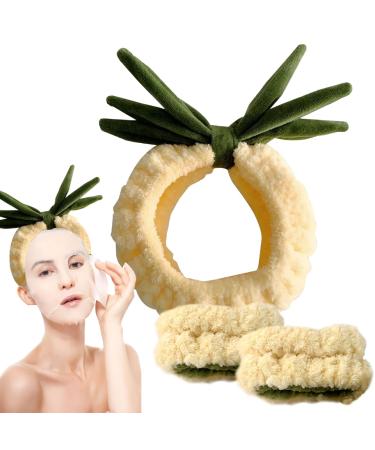 Face Washing Wristbands and Headband Set Coral Fleece Spa Headband Set Cute Plush Hair Holder