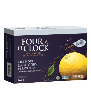 Four O'Clock Organic Black Tea Earl Grey Non-GMO Kosher Gluten-Free 120 Teabags