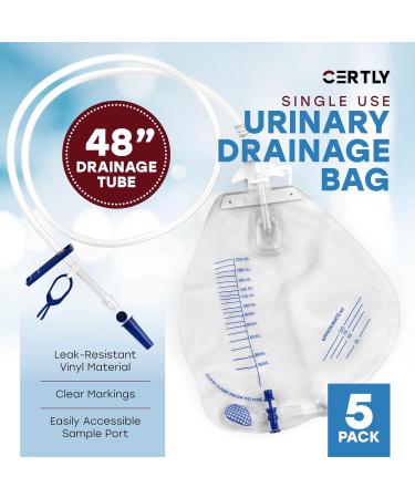 Buy Urinary Drainage Bag 2000mL - Anti-Reflux Leakproof Disposable - Perfect for Incontinence & Hospital Care - Fast Shipping Worldwide - Buy Online on GoSupps.com