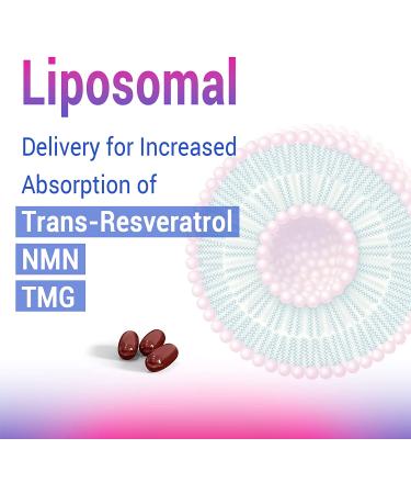 Liposomal 2200mg High Dose Softgel with NMN 500mg, Trans-Resveratrol 1200mg, TMG 500mg - 3-in-1 Antioxidant for Anti-Aging, Cell Repair - 120 Softgels (2 Pack) - Buy Online on GoSupps.com