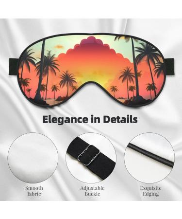 Sunrise Tropical Palm Tree Eye Mask | Soft Travel & Sleep Eyeshade for Men & Women - Buy Online on GoSupps.com