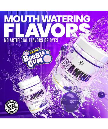Man Sports ISO Amino Pure Isolated BCAA Powder 210g - Grape Bubblegum - Lean Muscle Building & Fat Burning Supplement - Natural Ingredients - 30 Days Supply - Buy Online on GoSupps.com