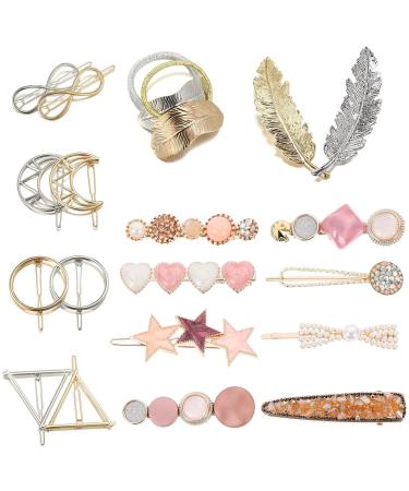 BINQER 20 Pcs Pearl Hair Clips Hair Accessories for Women Pearl Barrettes Hairpins Elegant Headwear for Ladies Girls White