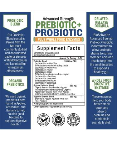 Digestive Health Supplements for Adults - Probiotics with Enzymes - Non-GMO, Gluten & Dairy Free - 30ct (Pack of 1) - Buy Online on GoSupps.com