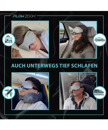 FLOWZOOM Comfortable Sleep Mask for Men & Women - Soft Eye Mask with Narrow Elastic Band in White-Grey | Ideal for Restful Sleep - Buy Online on GoSupps.com