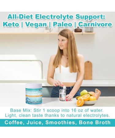 Lunza Electrolyte Powder No Sugar - No Additives 0 Calories - Potassium Sodium & Pink Salt - Keto & Vegan Friendly - Mix with Coffee Soup Smoothies - Hydration & Endurance - 300 Servings - Buy Online on GoSupps.com