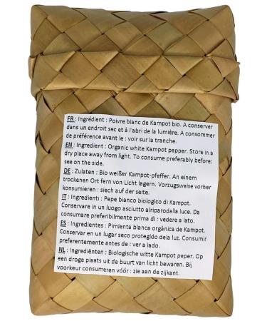 Buy KHLA Campot White Pepper Bio 100g - Premium White Peppercorns from Cambodia - Traditional Gift - Grand Cru Quality - Direct from Producer - Buy Online on GoSupps.com