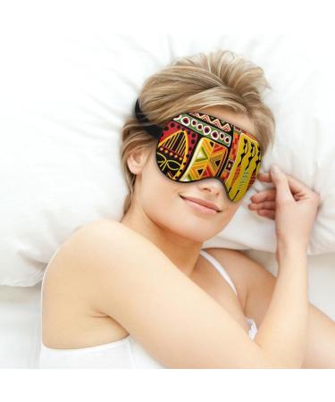 African Art Woman with Pot Orange Sleep Mask - Adjustable Strap, Light Blocking Blindfold for Night Sleep and Travel - Buy Online on GoSupps.com