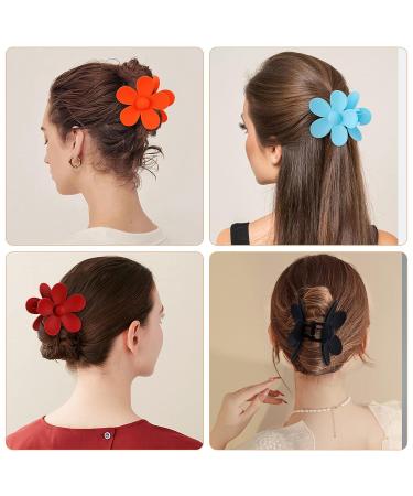 Tyfthui 12-Piece Flower Hair Claw Clips - Large Daisy Matte Hair Clips for Women & Girls - Non-Slip Strong Hold Barrettes in Color A - Buy Online on GoSupps.com