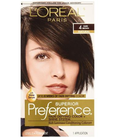 L'Oreal Superior Preference Fade-Defying Color + Shine System  4 Natural Dark Brown 1 Application