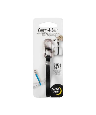 Nite Ize Cinch-A-Lot Mini Stretch Strap Adjustable Slider and Strap Holds Earbuds Cases Hand Sanitizer and Lip Balm Black Black Classic