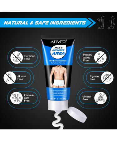Pain-Free Hair Removal Cream for Men | Flawless Depilation in Genital Armpit & Bikini Areas - 1PC - Buy Online on GoSupps.com