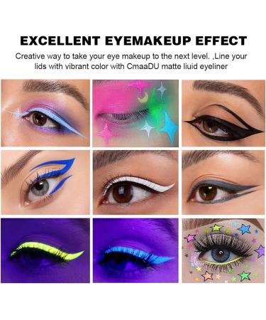 SOMGKINE 12 Pieces UV Eyeliner Set UV Glow Matte Eyeliner Colored Eyeliner Neon Matte Eyeliner Set Waterproof and Smudgeproof Durable for Daily Use and Halloween Christmas - Buy Online on GoSupps.com
