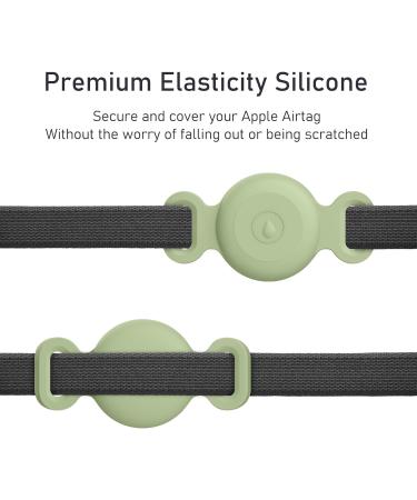 Airtag Dog Collar Pet Silicone Protective Case for GPS Tracking Finder Protective Cover Compatible with Apple Airtag Safety and Anti-lost (Matcha green+Lavender Middle) Matcha green+Lavender Middle - Buy Online on GoSupps.com