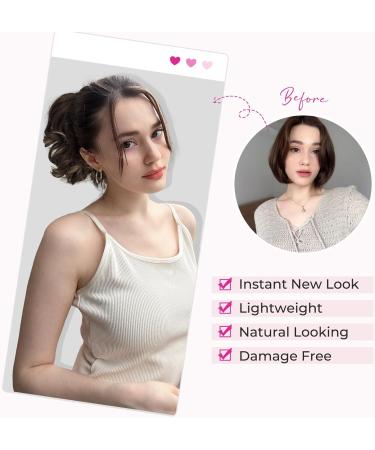 REECHO Short Curly Wavy Ponytail Extension Claw Clip HP001 - Ginger Brown Hairpiece for Women - Buy Online on GoSupps.com