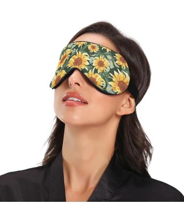 Haskirky Light Blocking Eye Mask for Deep Sleep | Breathable & Adjustable | Men and Women | Travel, Yoga, Meditation | Office Goodies | Spring Sunflowers - Buy Online on GoSupps.com