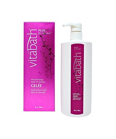 Vitabath Plus For Dry Skin Moisturizing Bath & Shower Gel Wash Replenishing Oils Deeply Hydrate & Soothe Dryness  Body Cleanser  Skin Restore & Foaming Gelee Bath - 32 oz Jasmine 2 Pound (Pack of 1)