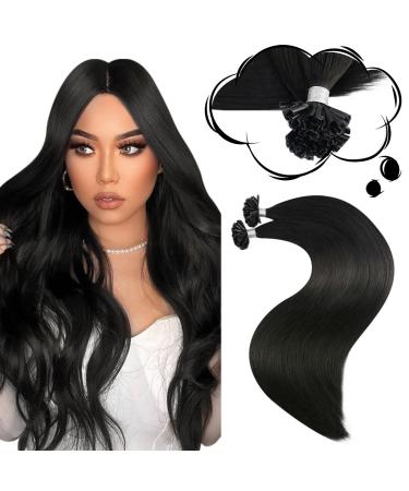 Moresoo Extensions Bondings Black Real Hair 1g Hot Fusion Hair Extension Bondings real hair natural black #1b Remy U Tip Keratin Fusion Extensions Real Hair 50 pieces 50g 55 cm 55cm 2.U-tip #1b