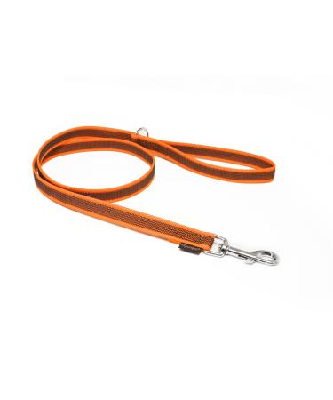 Mystique Rubberized leash 20mm with hand loop standard carabiner neon orange 1 2m 1 2m neon orange