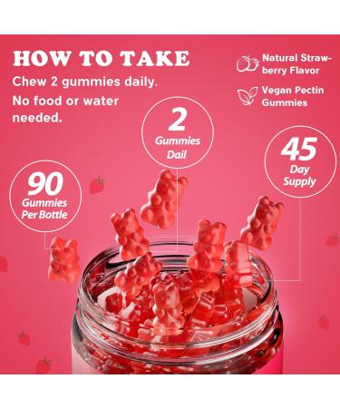 Magnesium Glycinate Gummies 1000mg with Calcium, Vitamin D3, B6 & CoQ10 - Strawberry, 90 Count - Calm Supplement for Sleep, Muscle Cramps & Stress Relief | Ashwagandha | Sugar-Free & Vegan Strawberry 90 Count (Pack of 1) - Buy Online on GoSupps.com