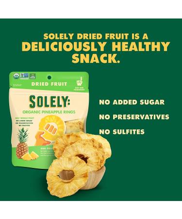 SOLELY Organic Dried Pineapple Rings 3.5oz (Pack of 2) | Vegan, Non-GMO, No Added Sugar | Independent Cuisine - Buy Online on GoSupps.com