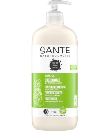 Sante natural cosmetics Moisturizing body care for dry skin body cream for smooth skin with organic mananas and lime in an advantage size family body lotion 1 x 500 ml single