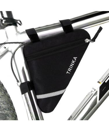 MOOCY Bicycle Bike Storage Bag Triangle Saddle Frame Strap-On Pouch for Cycling -Black