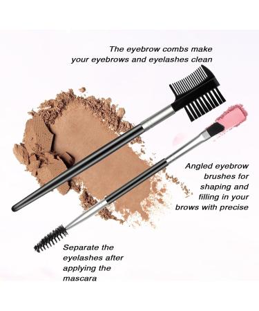 2 in 1 Dual Eyebrow Brush 2 Pack Professional Eyelash Brush Eye Lash Comb Double-Ended Angled Eye Brow Brush Eyelash Brush Eyelash Comb Spoolie Brush Set Eye Makeup Tool Kit for Women - Buy Online on GoSupps.com