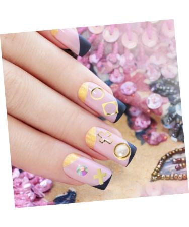 FRCOLOR 45 Boxes Nail Art Accessories Gold Trim Nail Charm Decals Nail Decals 3d Nail Art Stud Manicure Decals Strawberry Accessories Kids Gold Nail Studs Japanese White Disc Zinc Alloy - Buy Online on GoSupps.com
