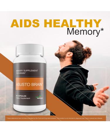 Asusto Memory Supplement for Brain - Improved Capsule Formula - Natural Brain Memory & Focus Support - Brain Support - Brain Supplement - Nootropic - Natural Asusto Sandalwood Improved Formula - Buy Online on GoSupps.com