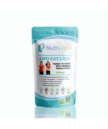 NutriVolv Lipo Fat Loss Capsules | 60 Capsules | Maximum Strength Weight Loss Pills That Work Fast | Keto Shred Fat Burning Pills | Contains Cayenne Green Tea Acai Berry & Caffeine | Thermo Fat Burn