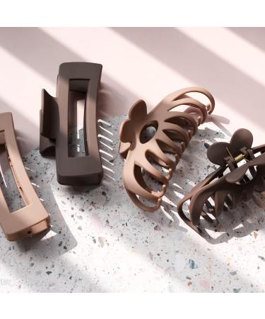 8 Pack 4.3 Inch Large Hair Claw Clips - Matte Banana Clips for Thick Hair - Neutral Hair Accessories for Women - Buy Online on GoSupps.com