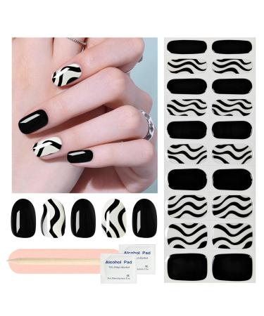 TrueShei nail foils |Black Ripple UV gel nail film |20PCs nail film self -adhesive |Gel Nail Stickers Gellack Wraps for Nagel Zebra - Buy Online on GoSupps.com