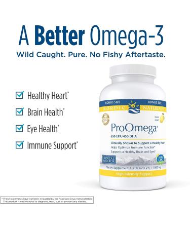Nordic Naturals ProOmega Lemon Flavor 210 Soft Gels - High-Potency Fish Oil with EPA & DHA for Brain, Eye, Heart & Immune Health - Non-GMO - 105 Servings - Buy Online on GoSupps.com
