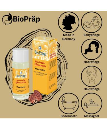 Buy BioPr p Almond Oil in Glass Bottle | 100 ml - Premium Natural Skincare for Healthy Skin - Buy Online on GoSupps.com