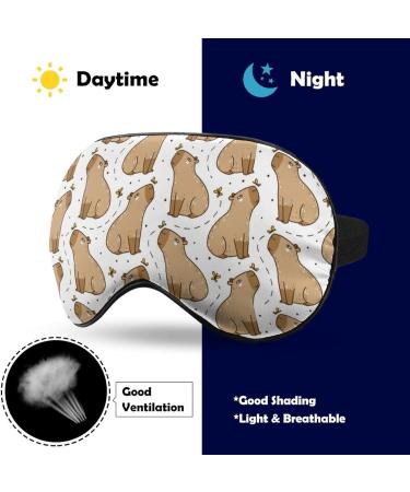 Buy Cute Cartoon Capybara Sleeping Mask | Soft Light-Blocking Eye Covers for Men Women & Kids - Adjustable Strap Sleepmask - Buy Online on GoSupps.com
