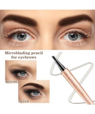 Dark Brown Microblade Eyebrow Pencil - Waterproof Long-Lasting Eyebrow Makeup | Natural Brow Tint #02 - Buy Online on GoSupps.com