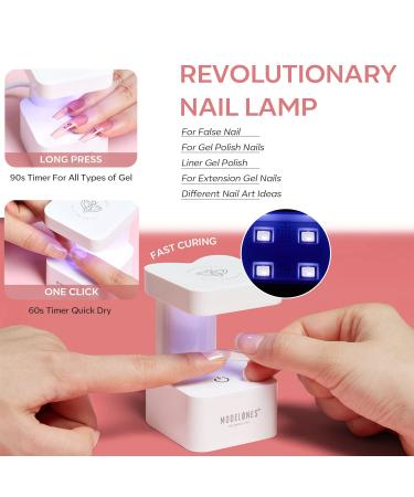 Modelones Gel X Nail Kit with 4-in-1 Nail Glue Gel, 500pcs Half Matte Coffin Nails, and UV LED Nail Lamp - Valentine's Day Gift for Women - Buy Online on GoSupps.com