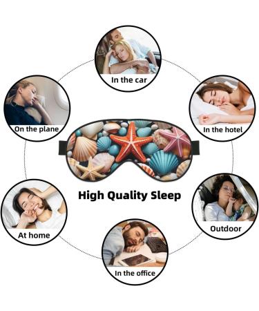Soft Shell Starfish Pattern Eye Mask - Adjustable Breathable & Light Blocking | Perfect for Sleep | International Shipping Available - Buy Online on GoSupps.com