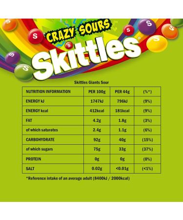 Skittles Crazy Sour Giant Chews 141g - Buy Online on GoSupps.com