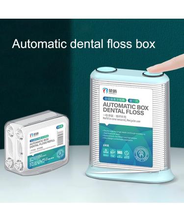 Automatic Dental Floss Dispenser Set - Hygienic Travel Bowed Head & Curved Hook Tail Non-Slip Handle for Deep Cleaning - Buy Online on GoSupps.com