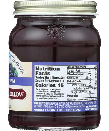 Nature's Hollow Sugar-Free Blueberry Jam Preserves - 10 Ounce | GMO-Free, Keto, Vegan, Gluten-Free - Buy Online on GoSupps.com