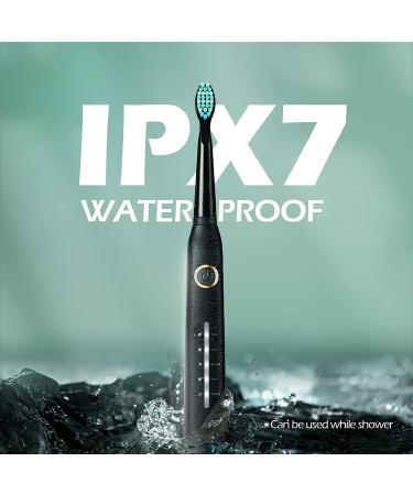 Electric Toothbrush for Adults with 8 Brush Heads | 40000 VPM Deep Clean | 5 Modes | Rechargeable & Fast Charging | Lasts 30 Days | Black - Buy Online on GoSupps.com