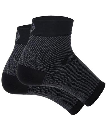 Os1st Fs6 Performance Foot Sleeve For Plantar Fasciitis Relief One Pair (Black Xxlarge) 2X-Large (1 Pair) Black Silver